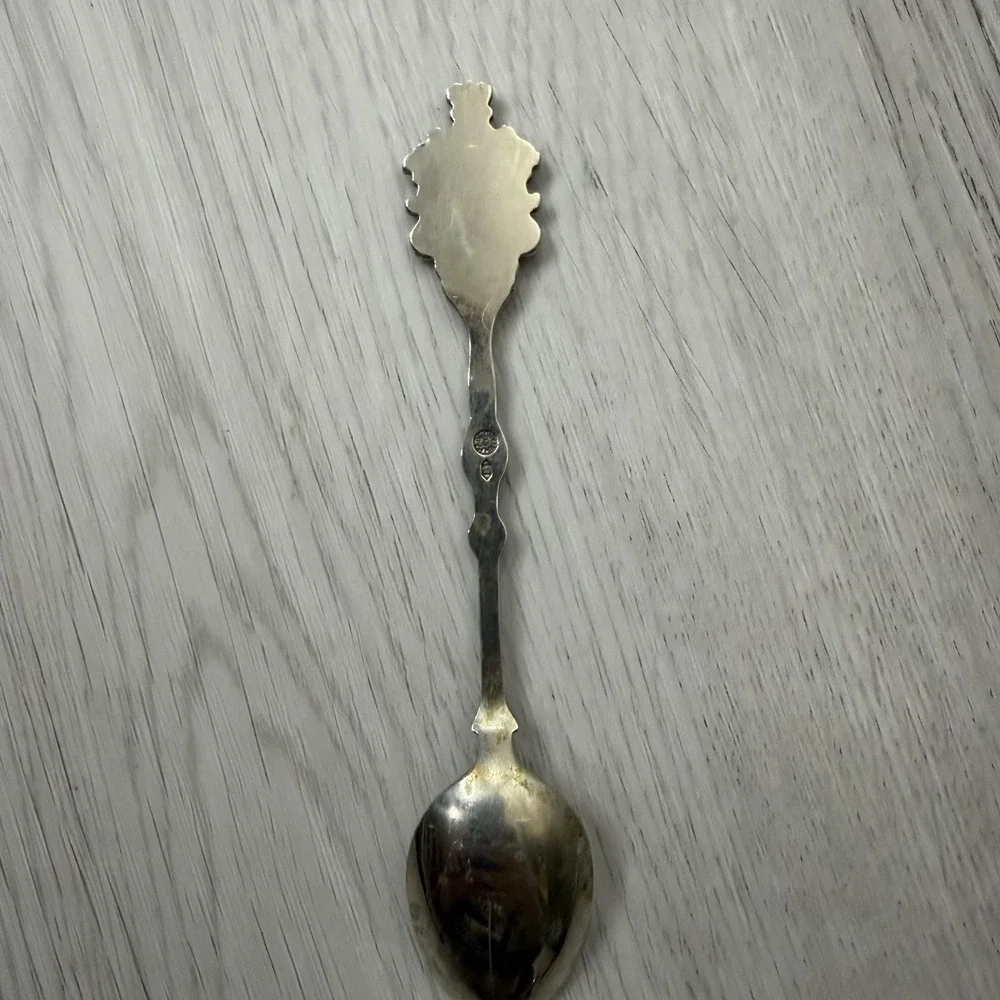 Peru Coat of Arms Enamel Souvenir Spoon Silver Plate Made in Holland